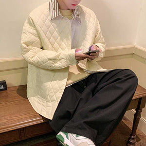 Rhombus Thickened Shirt Coat