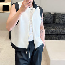 Load image into Gallery viewer, Contrast Sleeveless Zip Vest
