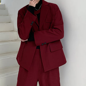 Red Irregular Tie Suit