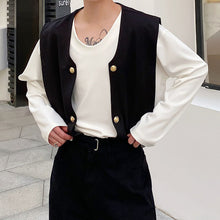 Load image into Gallery viewer, Shawl Vest White Long-sleeved T-shirt
