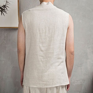 Summer Cotton Linen Sleeveless Vest