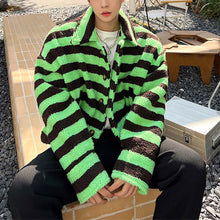 Load image into Gallery viewer, Striped Fleece Cropped Jackets
