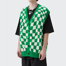 Load image into Gallery viewer, Checkerboard V-Neck Knit Cardigan
