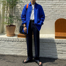 Load image into Gallery viewer, Blue Loose Long Sleeve Shirt
