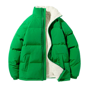 Stand Collar Zipper Thick Coat