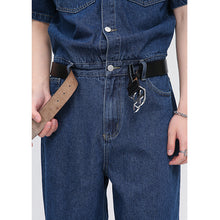 Load image into Gallery viewer, Summer Short Sleeve Denim Jumpsuit
