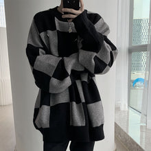 Load image into Gallery viewer, Black Checkerboard Crewneck Sweater
