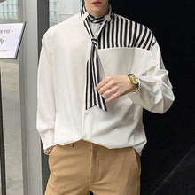 Load image into Gallery viewer, Striped Stitching Long-sleeved Shirt
