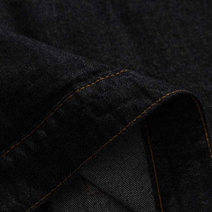Paneled Long Sleeve Multi-pocket Denim Jacket
