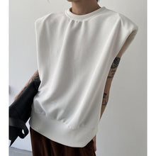 Load image into Gallery viewer, Rolled Shoulder Pads Sleeveless Tank Top
