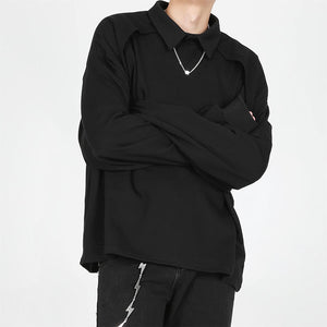 Simple Long Sleeve Pullover POLO Shirt