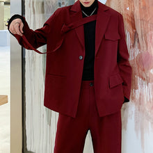 Load image into Gallery viewer, Red Irregular Tie Suit
