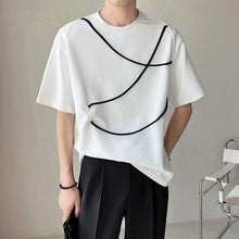Load image into Gallery viewer, Contrast Color Drawstring Shoulder Pads T-Shirt
