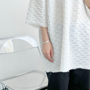 Pleated Loose Drop Shoulder T-Shirt