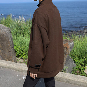 Solid Color Loose Knit Cardigan