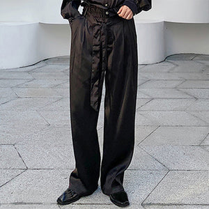 Silky Satin Shirt Trousers
