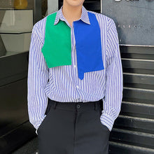 Load image into Gallery viewer, Irregular Patch Contrast Casual Shirt
