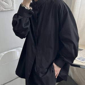 Retro Stand Collar Literary Long Sleeve Shirt