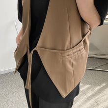 Load image into Gallery viewer, Simple Lace-up Asymmetric Solid Vest
