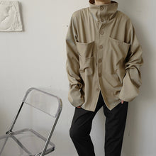 Load image into Gallery viewer, Vintage Turtleneck Big Pocket Loose Shirt
