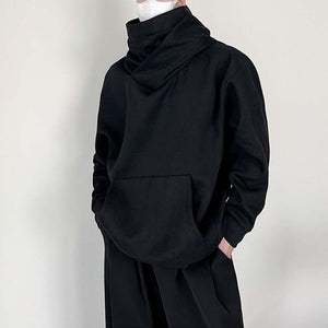 Turtleneck Hooded Pullover Padded Top