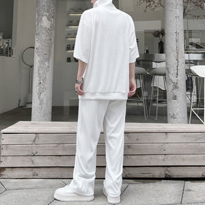 Solid Color Short Sleeve T-Shirt Pants Set