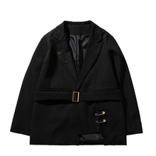Load image into Gallery viewer, Black Tie Waist Blazer
