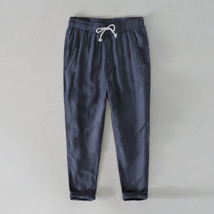 Linen Simple Solid Color Straight Pants