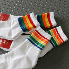 Load image into Gallery viewer, Rainbow Stripe Sports Socks
