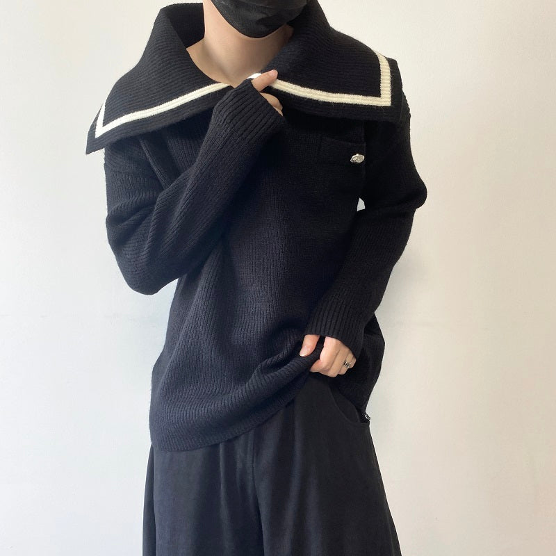Large Lapel Thick Sweater
