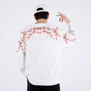 Plum Embroidery Sweatshirt