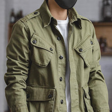 Load image into Gallery viewer, Retro Military Style Army Green Jacket
