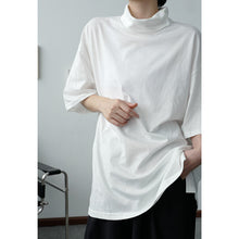 Load image into Gallery viewer, Solid Color Turtleneck Half Sleeve T-Shirt
