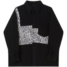 Load image into Gallery viewer, Zebra Print Paneled Long-sleeve Shirt
