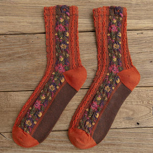 Winter Retro Ethnic Cute Floral Socks