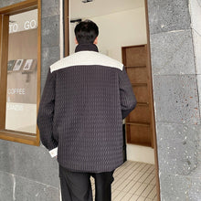 Load image into Gallery viewer, Three-Die Crinkle Textured Contrast Lapel Jacket
