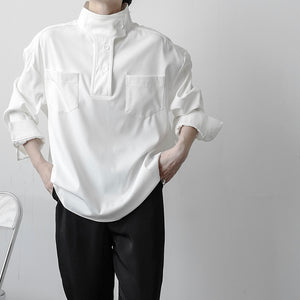 Thick Stand Collar Loose Shirt