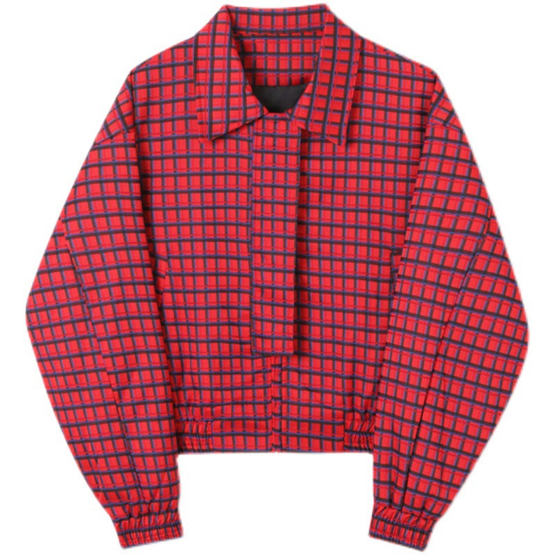 Red Plaid Casual Jacket