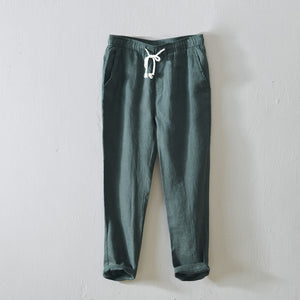 Linen Simple Solid Color Straight Pants