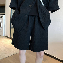 Load image into Gallery viewer, Short Sleeve Blazer Shorts Two Piece Set
