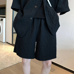 Short Sleeve Blazer Shorts Two Piece Set