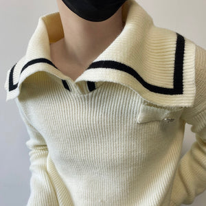 Large Lapel Thick Sweater
