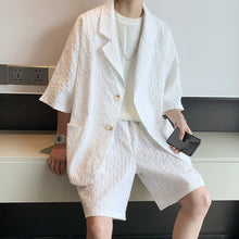 Load image into Gallery viewer, Short Sleeve Blazer Shorts Two Piece Set
