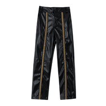 Load image into Gallery viewer, Straight Loose PU Leather Casual Pants

