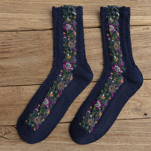 Winter Retro Ethnic Cute Floral Socks