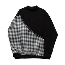 Load image into Gallery viewer, Plaid Stitching Irregular Sweatshirt

