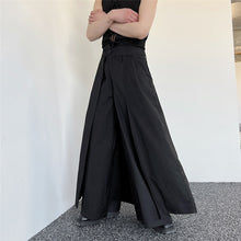 Load image into Gallery viewer, Dark Knight Double Layer Wide-Leg Trousers
