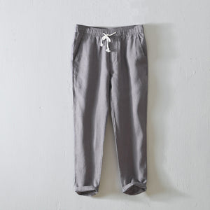 Linen Simple Solid Color Straight Pants