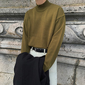 Solid Color Half Turtleneck Sweater