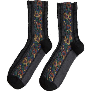 Winter Retro Ethnic Cute Floral Socks
